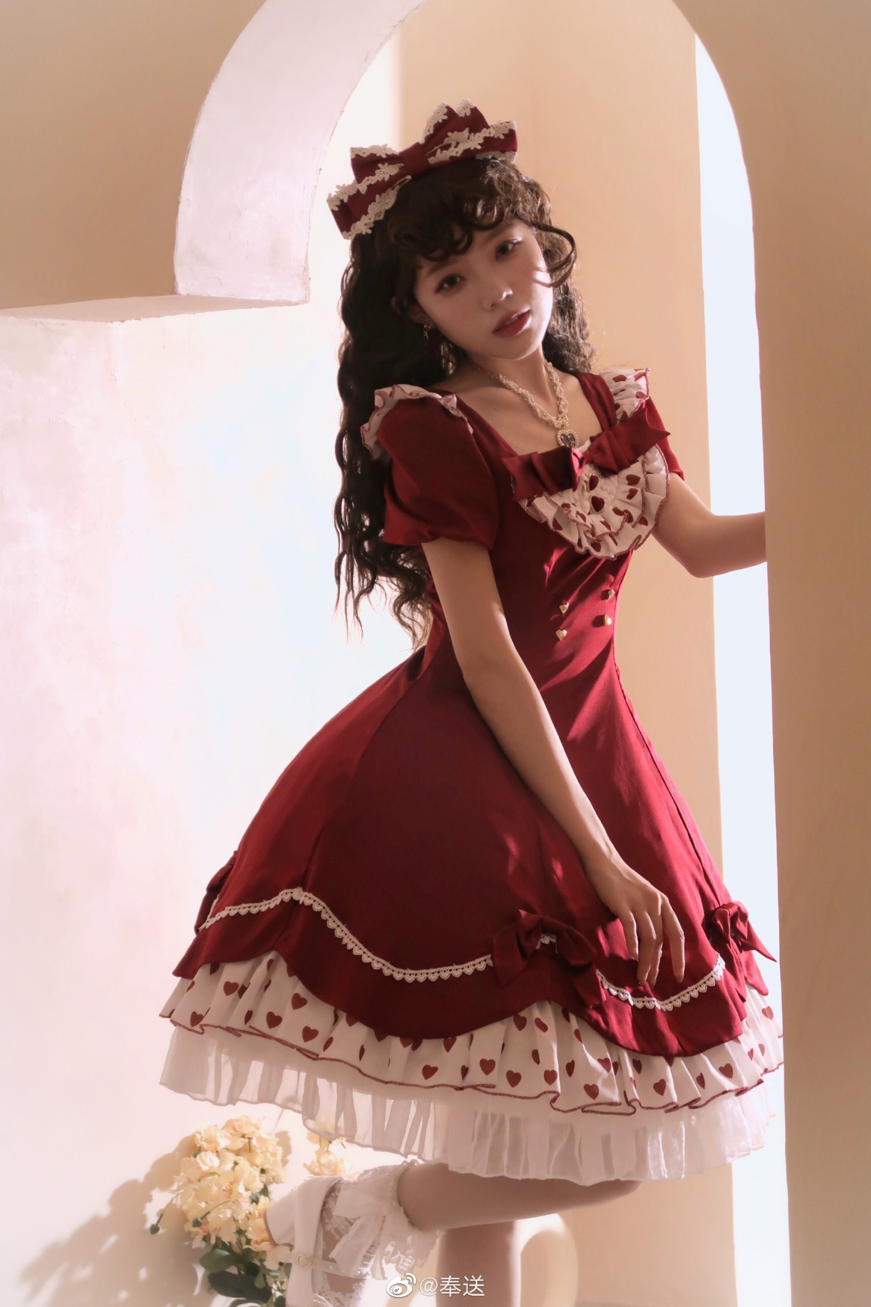 红色Lolita裙子@奉送-米哈社